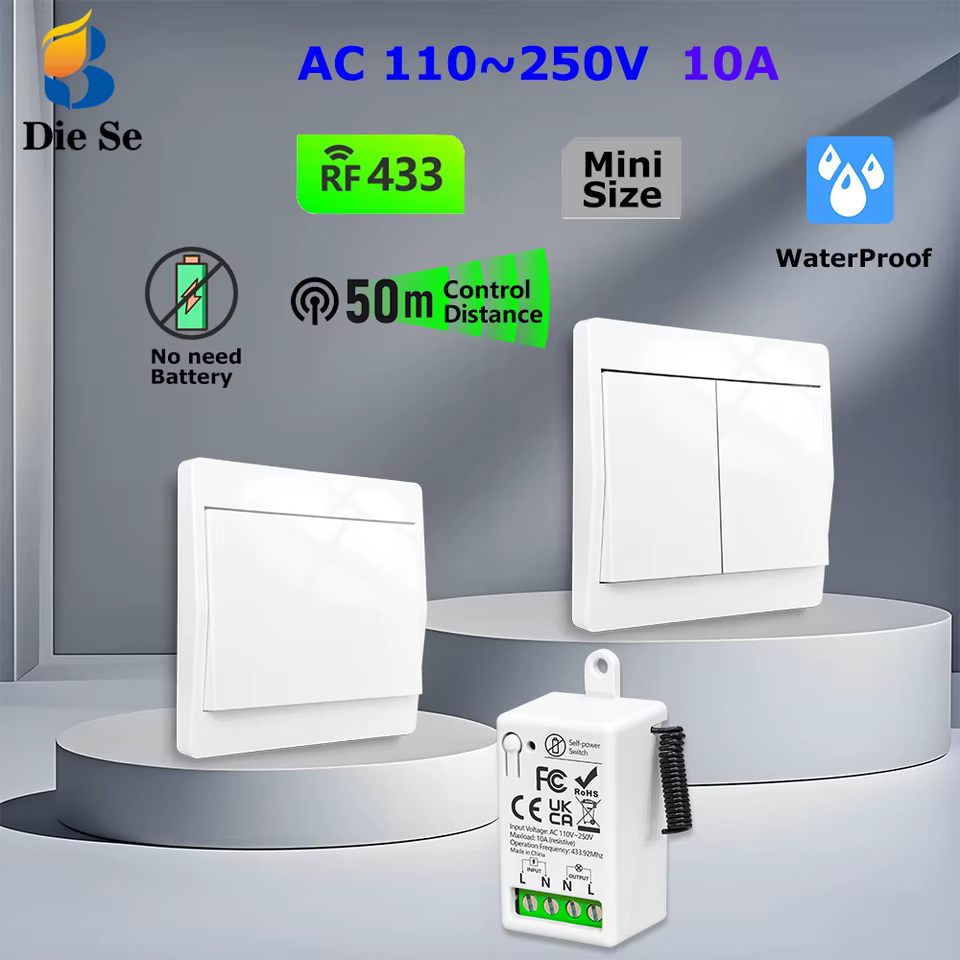 Interruptor Inteligente 433MHz Autoalimentado