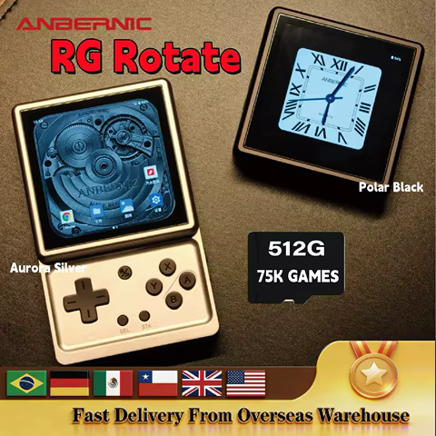 Console de jogos portátil ANBERNIC RG Rotate com tela IPS quadrada de 3,5 polegadas, T618 Android, jogador de jogos retrô, videogame portátil.