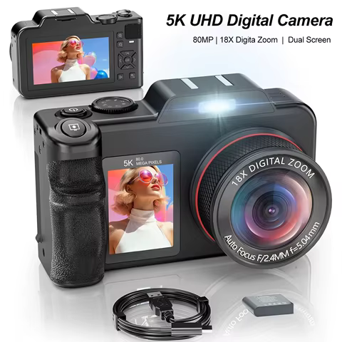 Câmera Digital V02 80MP Tela Dupla