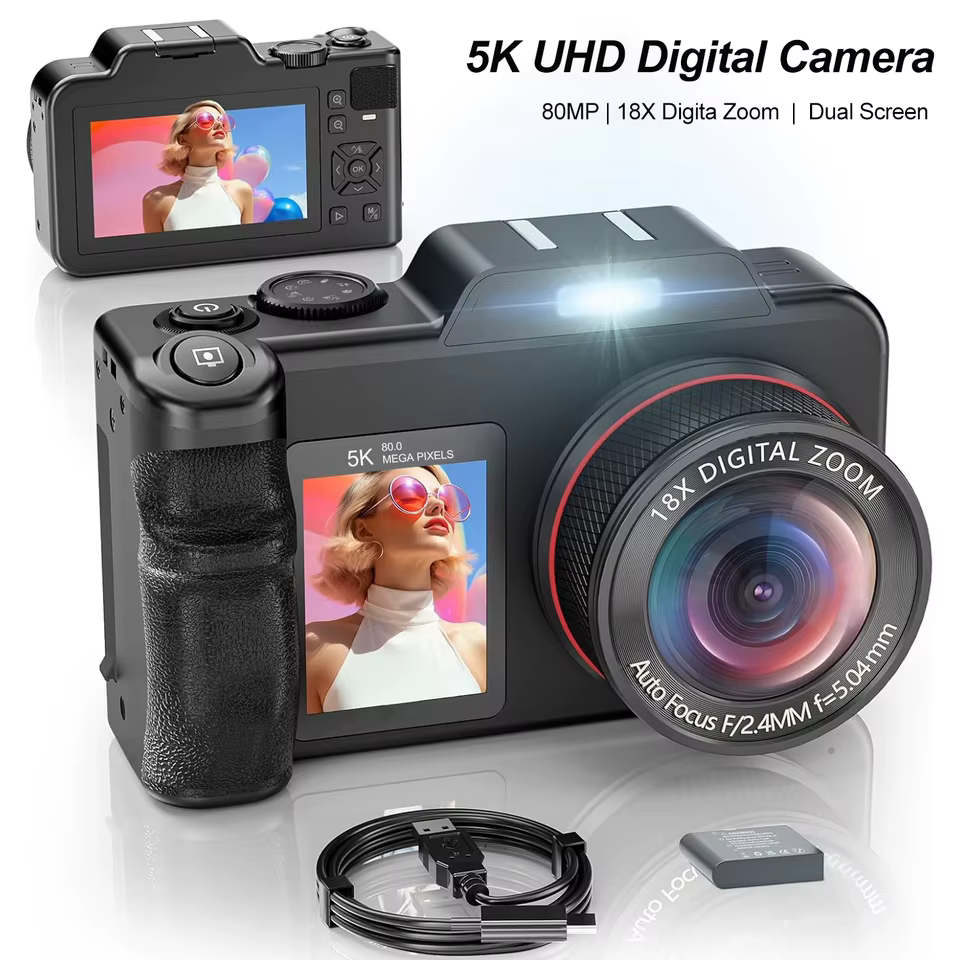Câmera Digital V02 80MP Tela Dupla