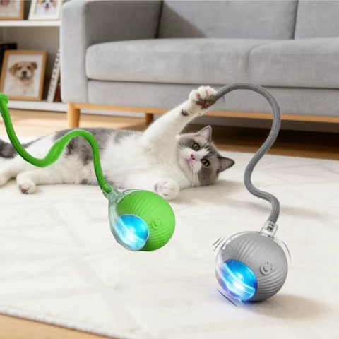 Bola Rolante Automática para Gatos