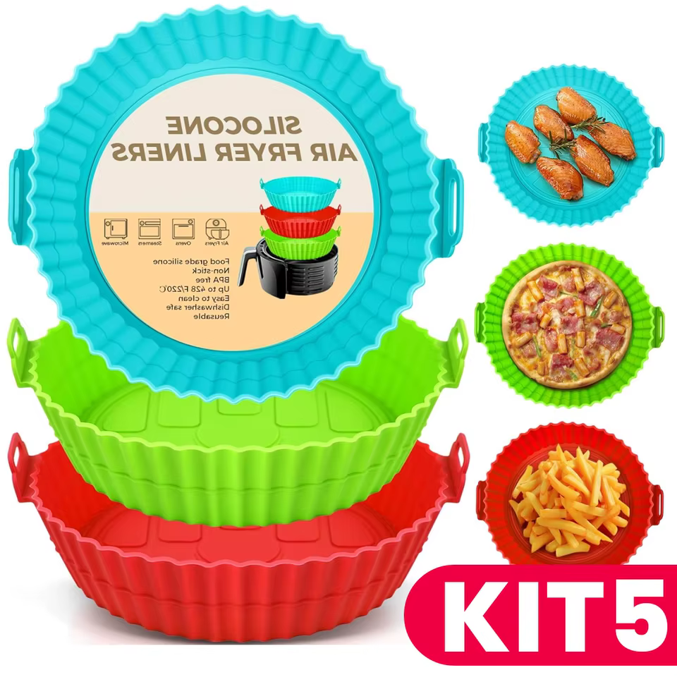 Kit 5 Formas Silicone Air Fryer