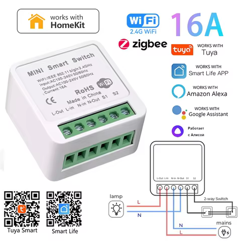 Interruptor Inteligente WiFi ZigBee 16A