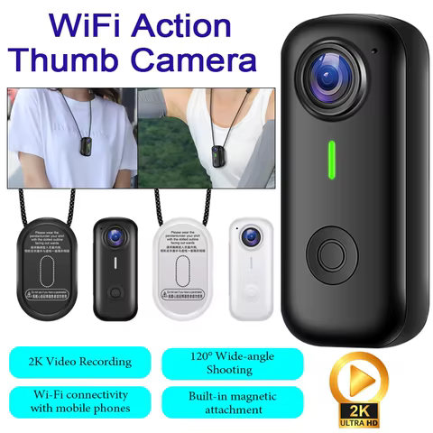 Mini Câmera 2K WiFi Magnética