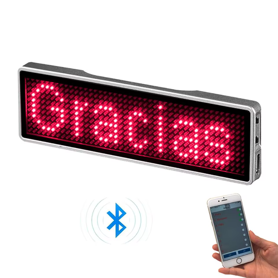 Crachá LED Bluetooth DIY