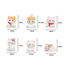 6 Figurinhas de Gato em Resina Thumbnail 5