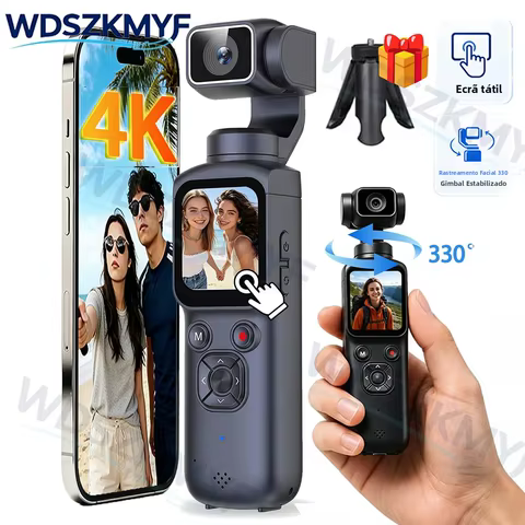 Câmera de Ação 4K com Rastreamento Facial