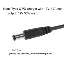 Cabo USB-C PD 12V com Adaptadores DC Thumbnail 3