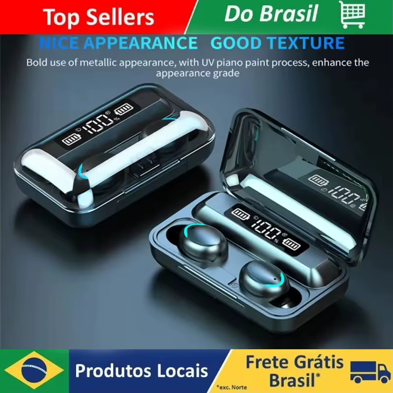 Fones TWS F9 Bluetooth V5.0