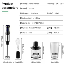Liquidificador Portátil 4 em 1 1000W Thumbnail 6