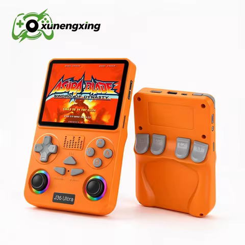 J36 Ultra Retro, console de jogos portátil com ecrã de 3,5 polegadas, comandos RGB, mais de 20.000 jogos integrados, modo multijogador, console de jogos portátil, ideal para oferecer como presente.