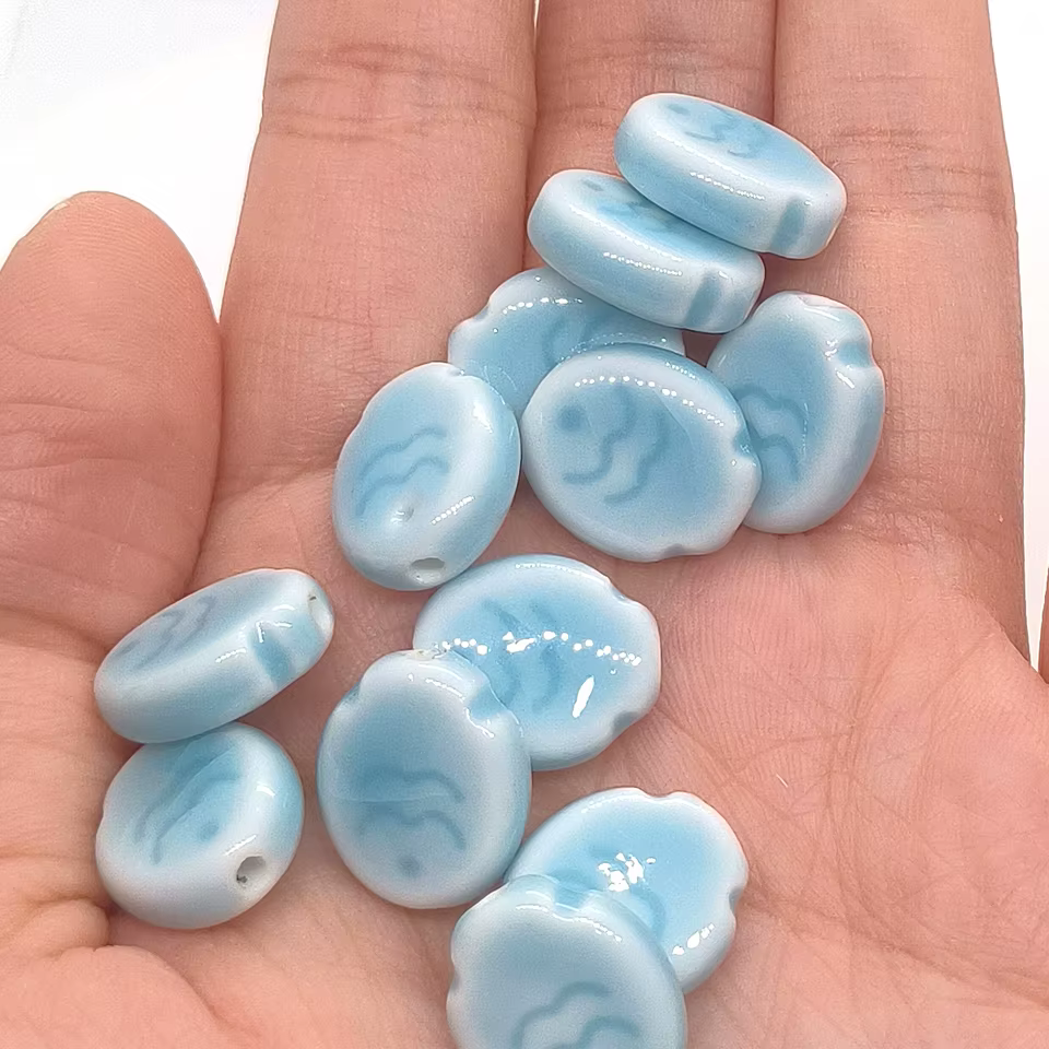 Contas Peixe Biscoito Cerâmica