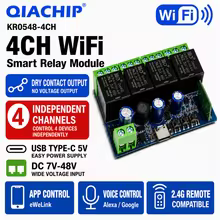 Relé Inteligente Wi-Fi 4 Canais QIACHIP Thumbnail 1