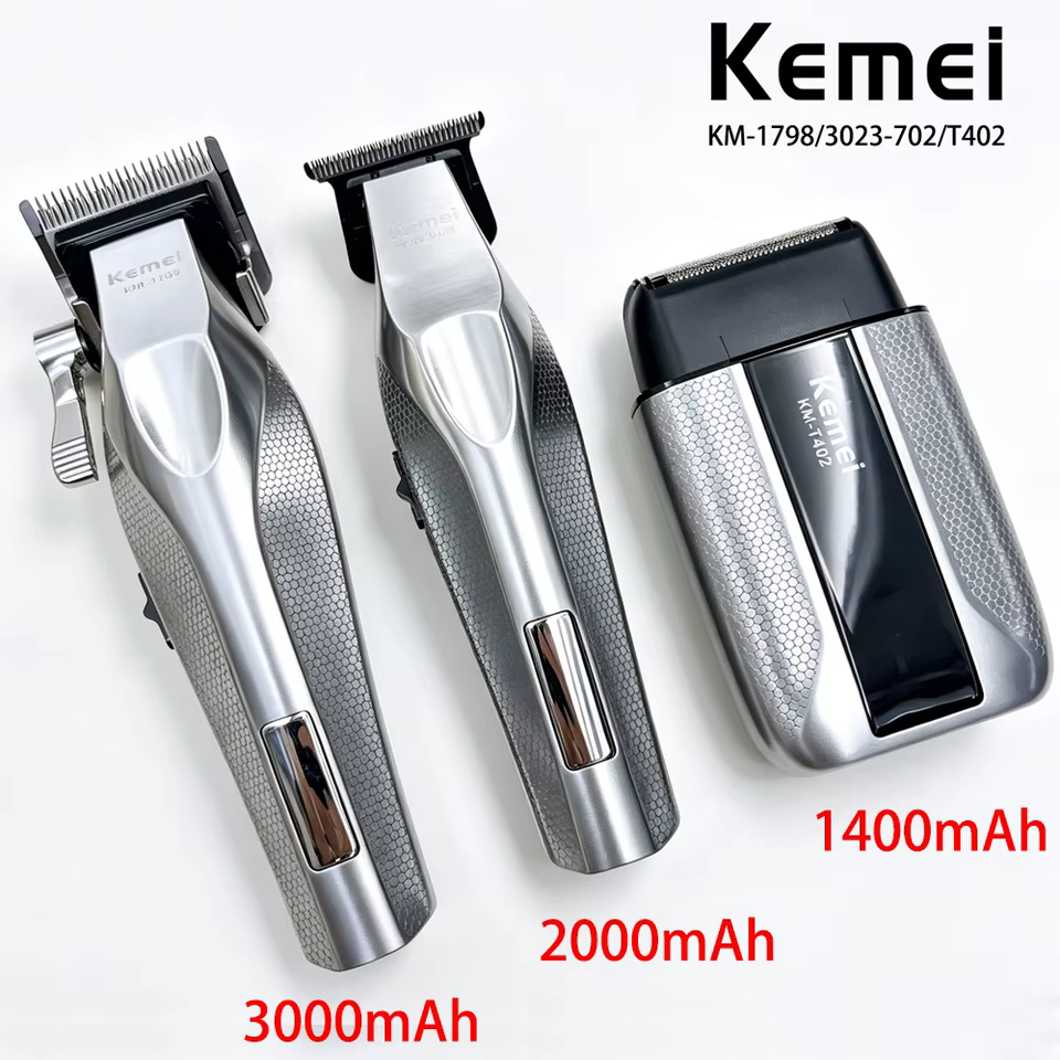 Aparador de Cabelo Kemei Profissional Kit Completo