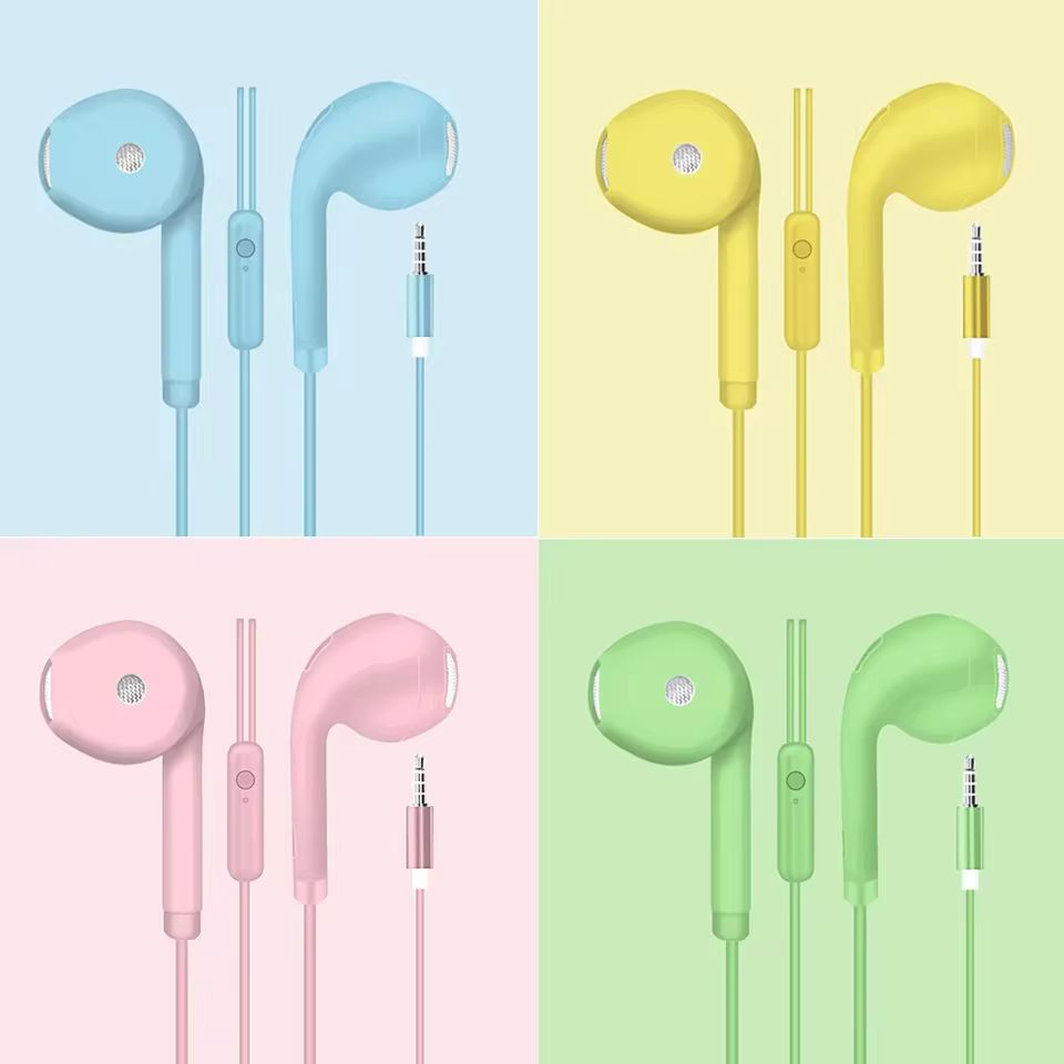 Fone de Ouvido Macaron 3.5mm com Microfone