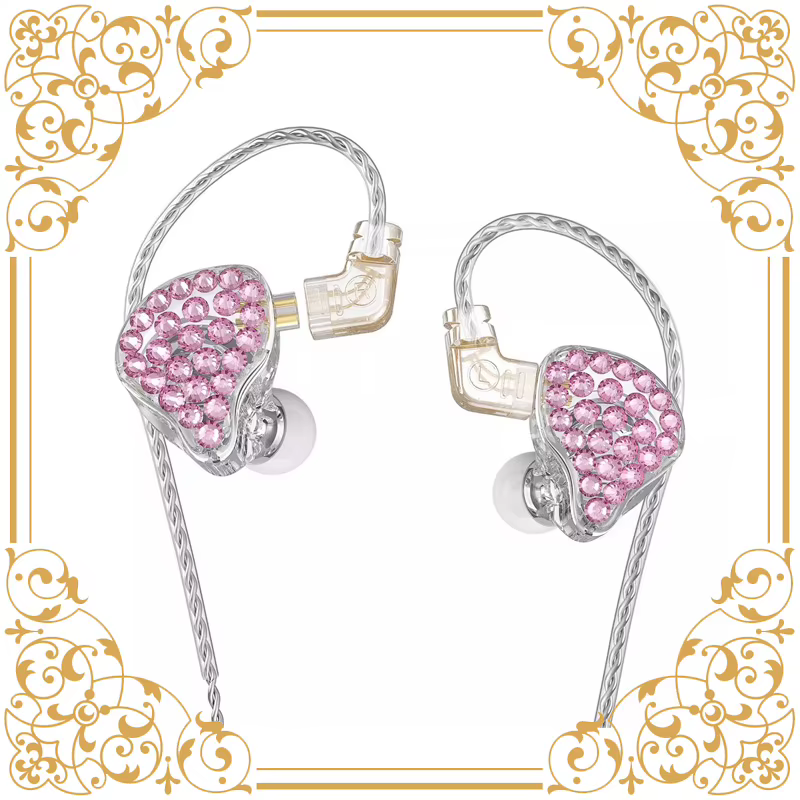 Fones HIFI com Design de Diamantes