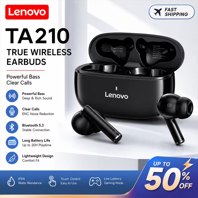 Fones Bluetooth Lenovo TA210