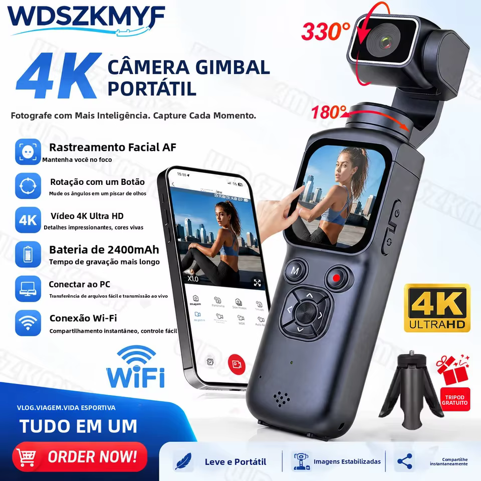 Câmera de Ação 4K Portátil