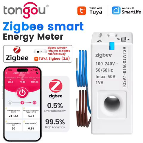 Medidor de Energia Inteligente Zigbee Tuya