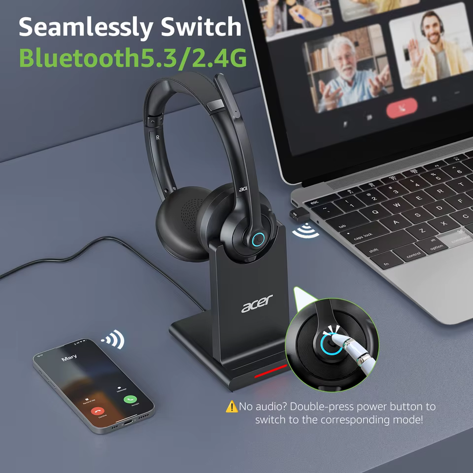 Acer HB02 Headset Sem Fio Profissional