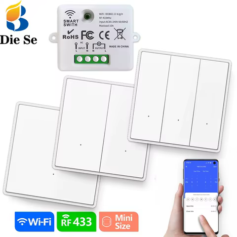 Interruptor Inteligente WiFi Tuya 433MHz
