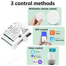 Interruptor Inteligente Tuya WiFi 433MHz com Controle Remoto Thumbnail 3
