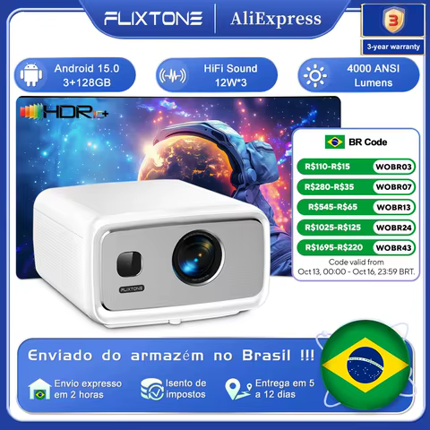 Projetor Flixtone D10S 4K
