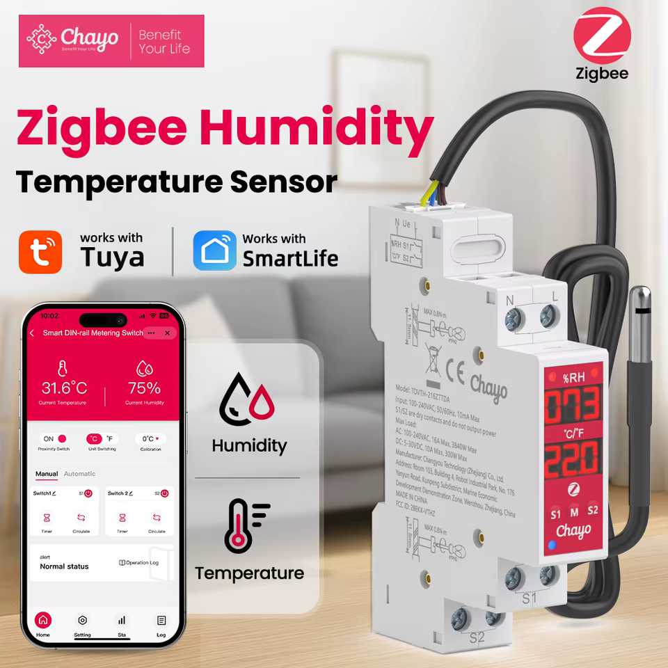 Interruptor Inteligente Zigbee com Sensor de Temperatura e Umidade