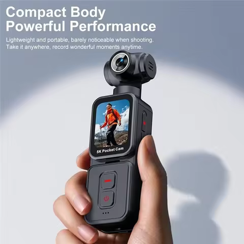 Câmera Vlogging 5K Mini com Lente Rotativa