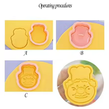 Kit 8 Cortadores de Biscoitos Plástico Rosa Thumbnail 4