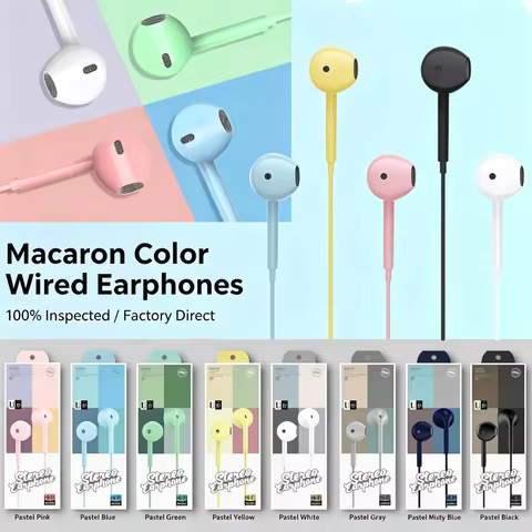 Fones de Ouvido Macaron com Microfone