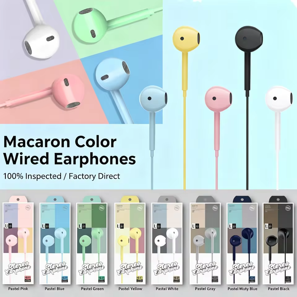 Fones de Ouvido Macaron com Microfone