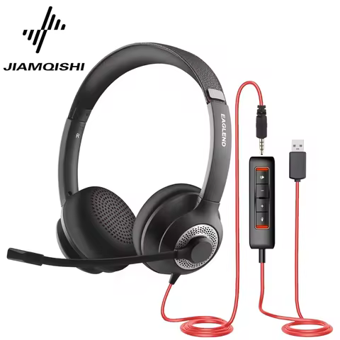 Fone de Ouvido USB JIAMQISHI EH01 com Cancelamento de Ruído