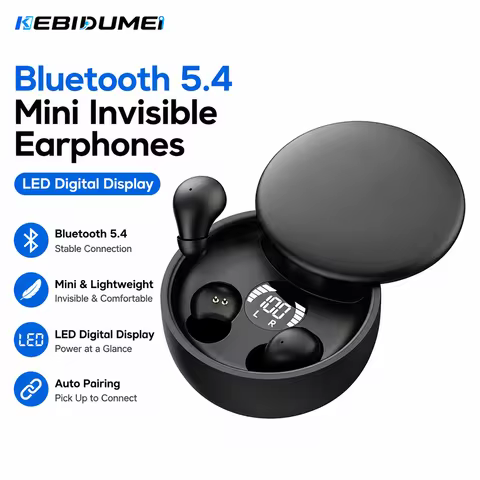 Fones KEBIDUMEI Bluetooth 5.4 LED