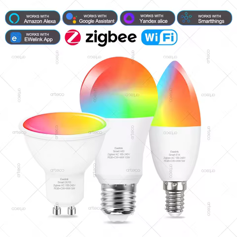 Lâmpada LED Inteligente Wi-Fi Zigbee RGB