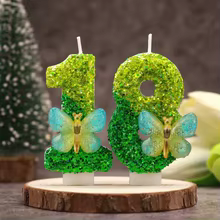 Velas de Aniversário Verde com Glitter Thumbnail 3