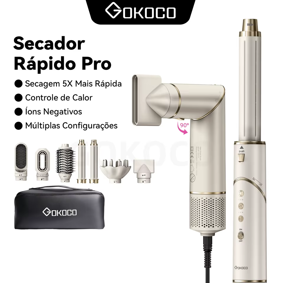 Secador GOKOCO 7 em 1 com Escova Estilizadora