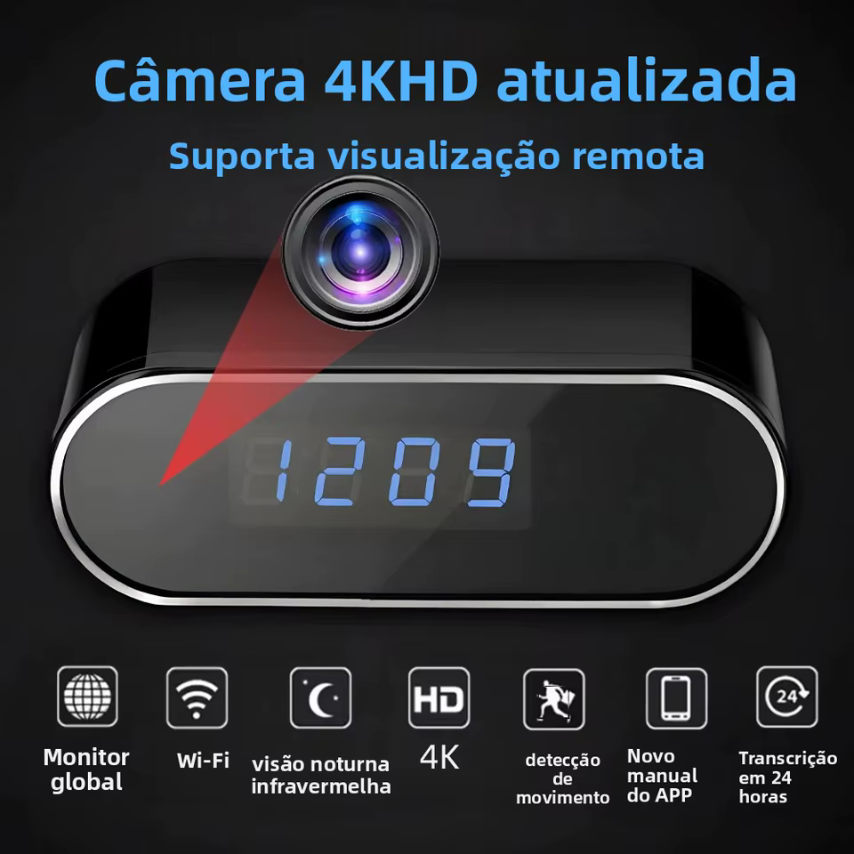 Mini Câmera Wi-Fi 4K Relógio