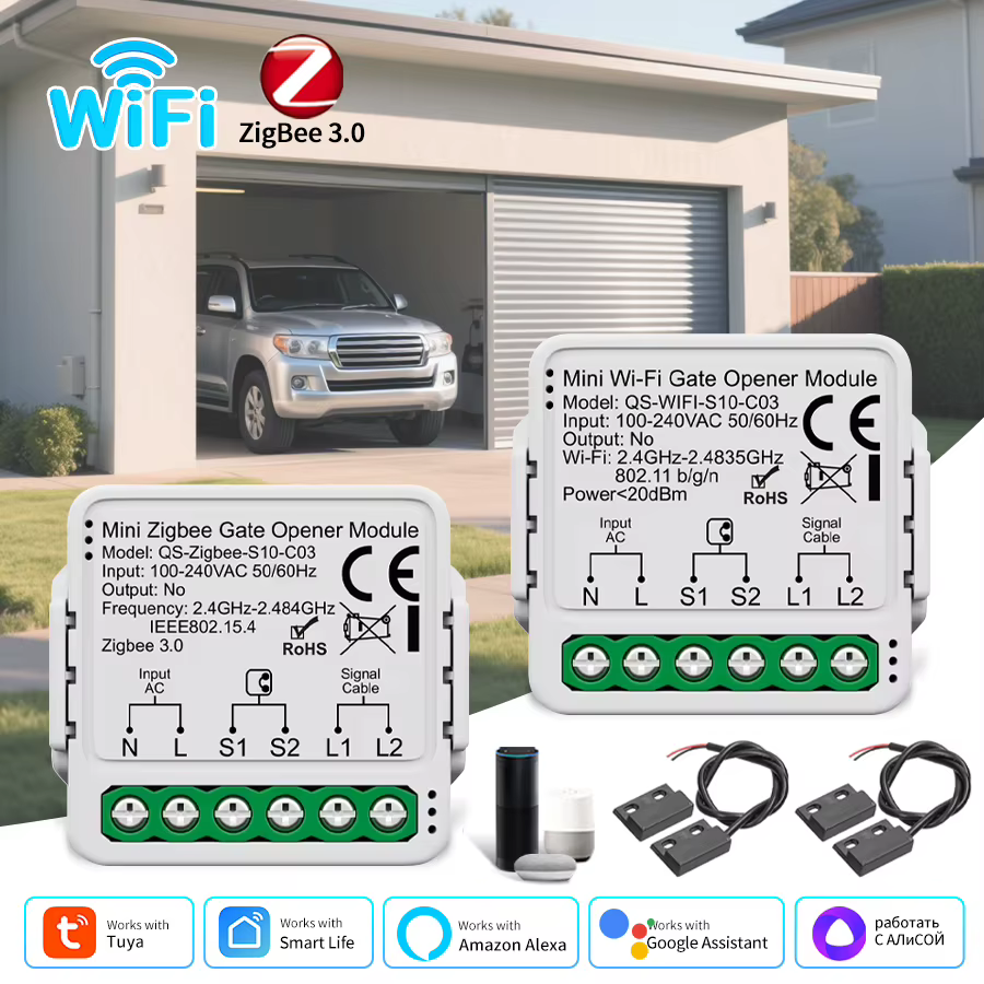 Interruptor Inteligente Portão Garagem Tuya Zigbee