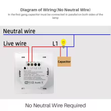 Interruptor WiFi Inteligente Tuya 1/2/3 Gang Thumbnail 6