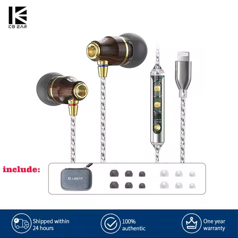 KBEAR-KW1 Earbuds Híbridos com Cabo