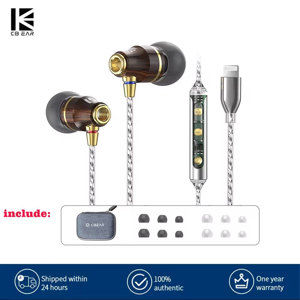 KBEAR-KW1 Earbuds Híbridos com Cabo