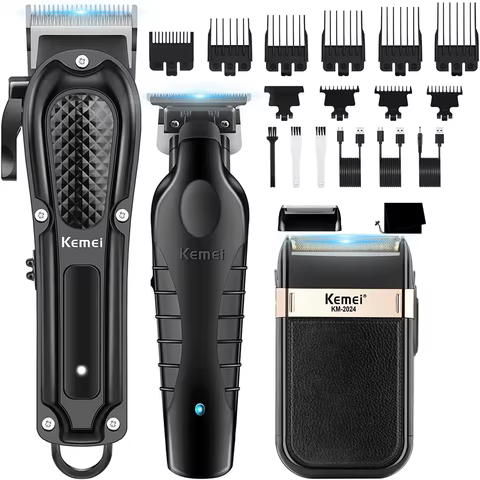 Aparador de Cabelo Kemei Sem Fio