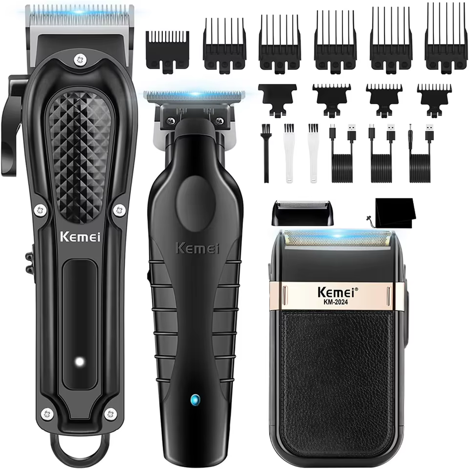 Aparador de Cabelo Kemei Sem Fio