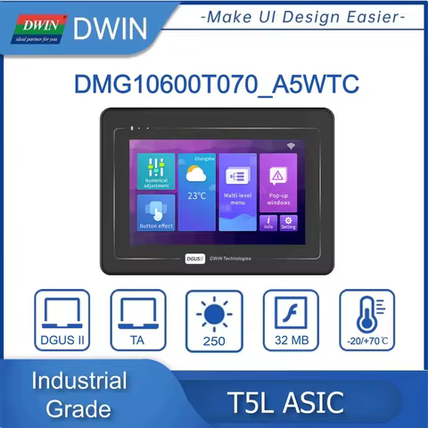 Tela LCD DWIN 7" Toque Sensível IPS