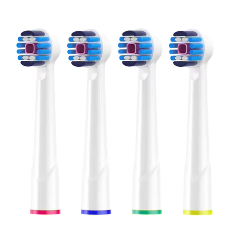 Cabeças de Escova Oral-B e Braun 3D - 4 Peças