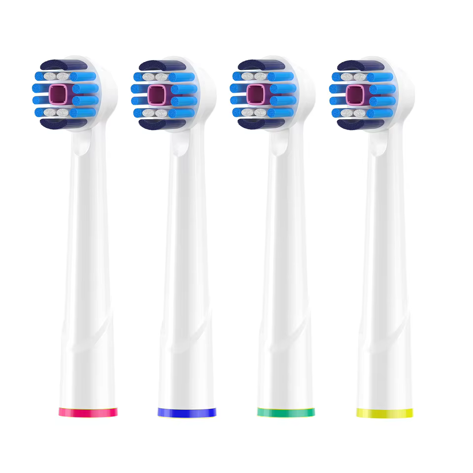 Cabeças de Escova Oral-B e Braun 3D - 4 Peças