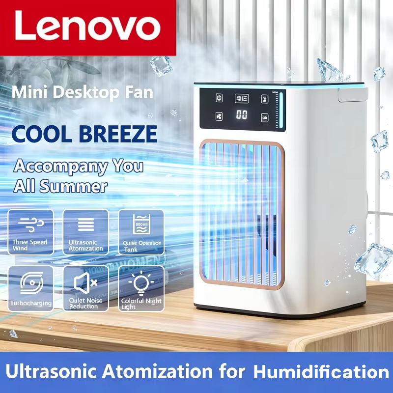 Ventilador de Mesa Lenovo Portátil com Umidificador