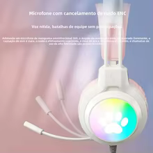 Headset Gamer SOYTO Rosa LED Thumbnail 4