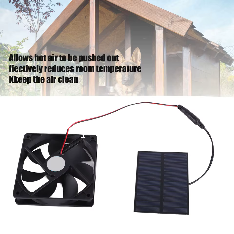 Ventilador Solar Qiilu 3W para Galinheiros